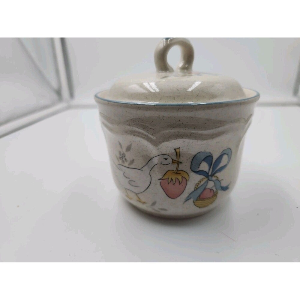 International China Stoneware Marmalade Goose Geese Sugar Dish Vintage Cottage